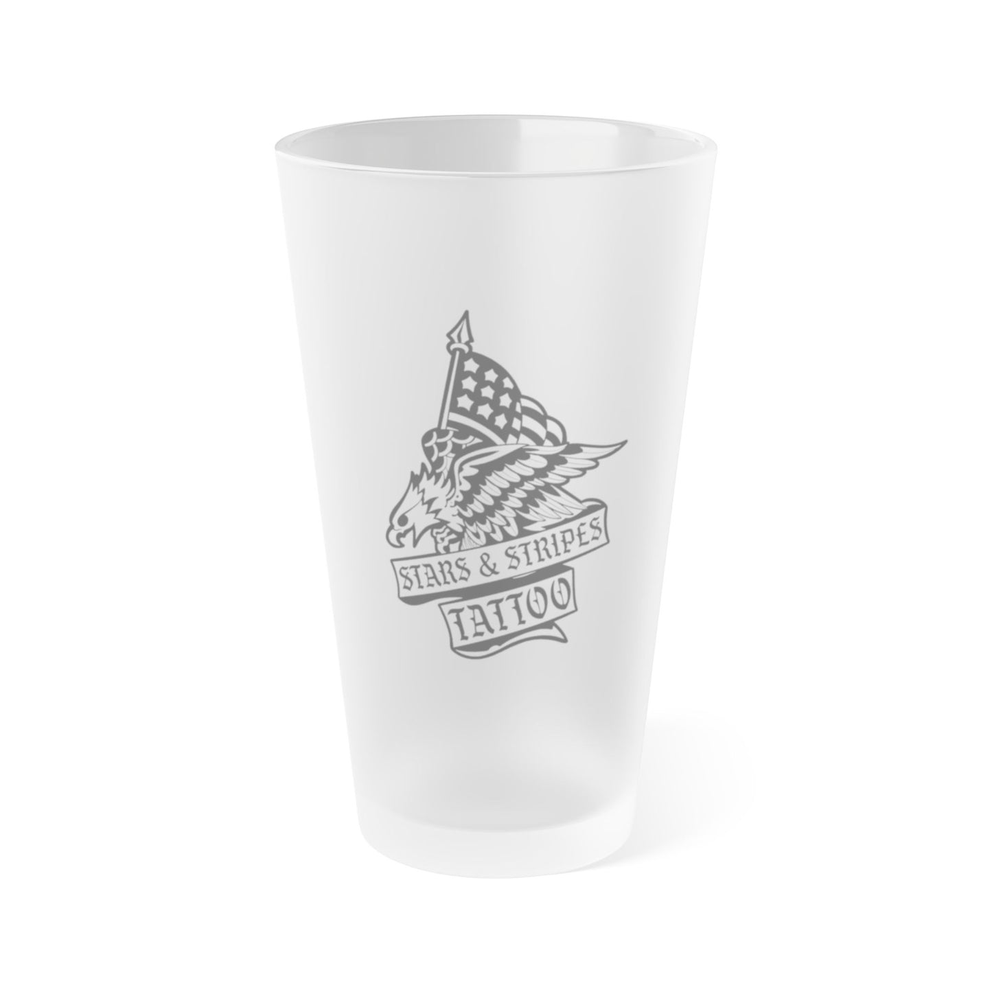 The Stars and Stripes Frosted Pint Glass, 16oz